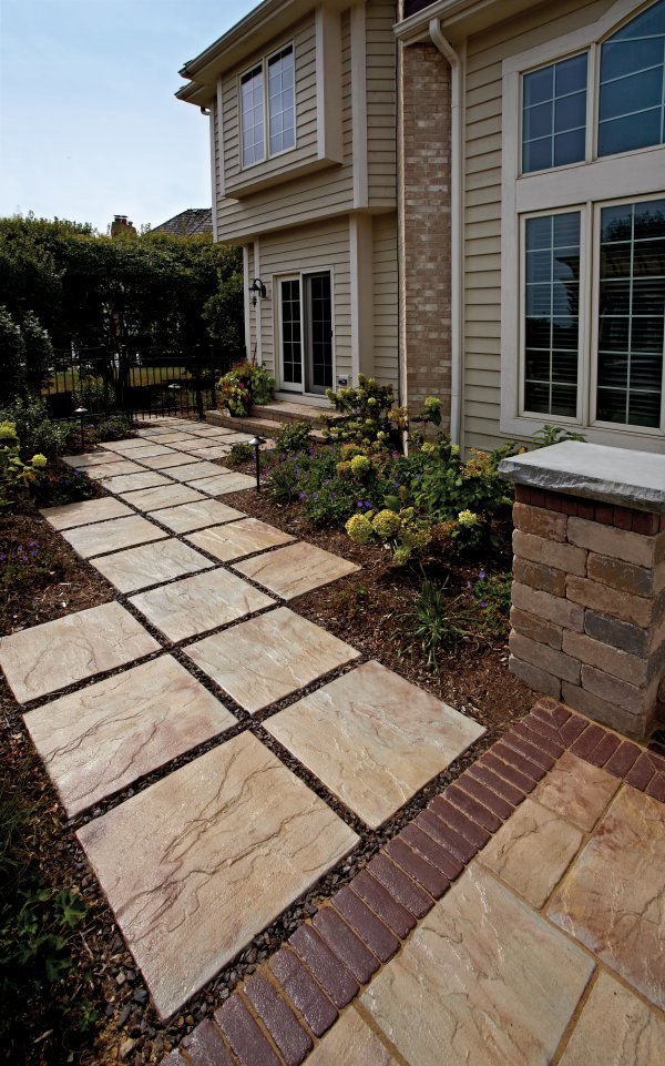 Entrance and walkway by Unilock with Rivenstone paver