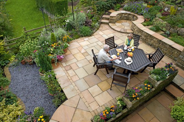 Outdoor Living Patio with Natural Stone by Unilock