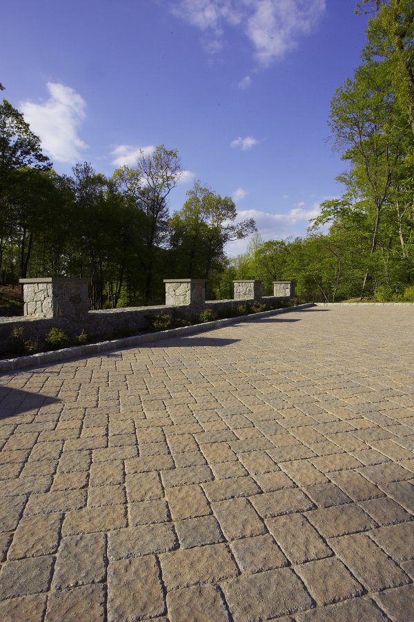 Patio with Unilock Antara pavers