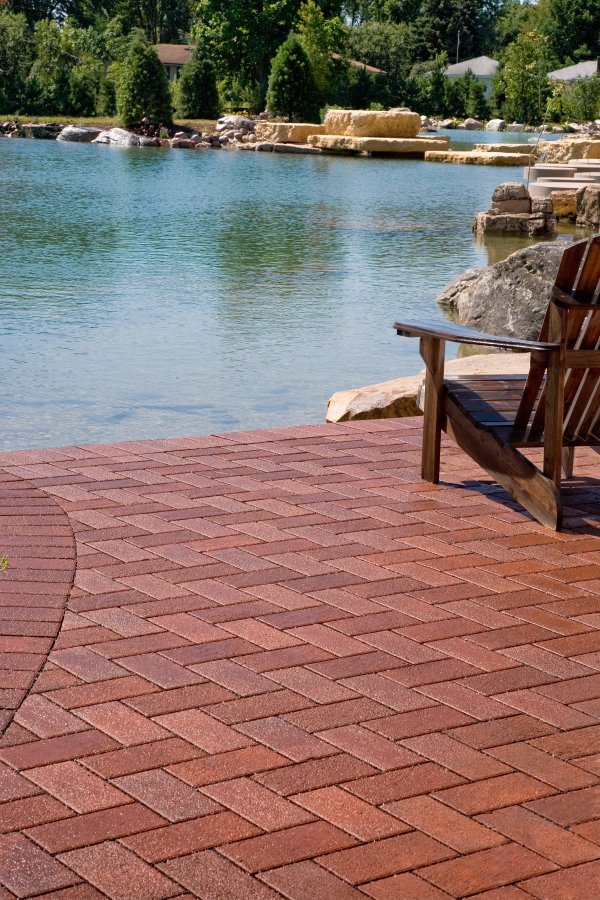 Pool Deck with Eco-Priora Permeable Paver by Unilock