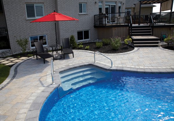 Pool Deck with Avante Ashlar paver and Courtstone banding