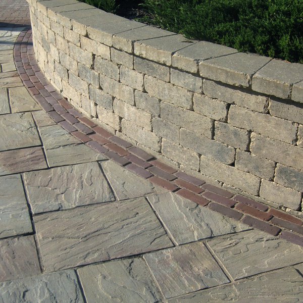 Wall and Planter featuring Unilock Estate Wall paver